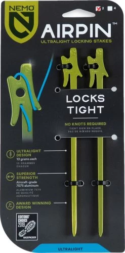 NEMO EQUIPMENT Airpin Set Of 2 Tent Stakes|-|Set 2 Piquets De Tente Airpin